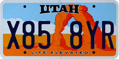 UT license plate X858YR