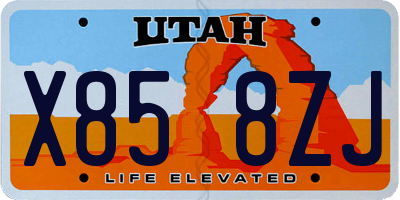 UT license plate X858ZJ