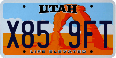 UT license plate X859FT