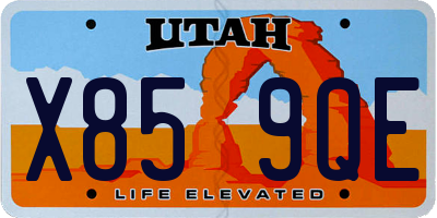 UT license plate X859QE