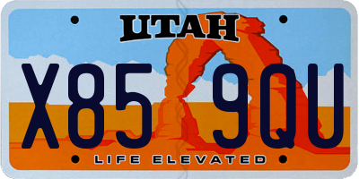 UT license plate X859QU