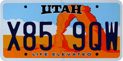 UT license plate X859QW