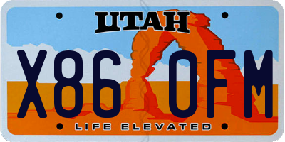 UT license plate X860FM