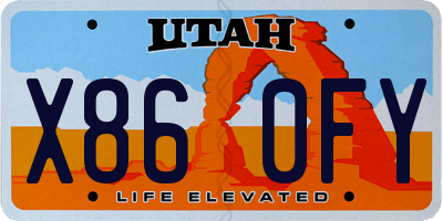 UT license plate X860FY