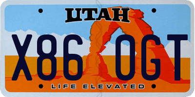UT license plate X860GT