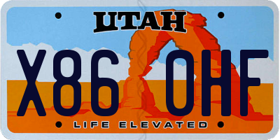 UT license plate X860HF