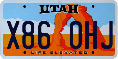 UT license plate X860HJ
