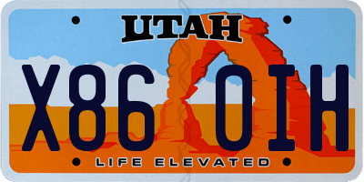 UT license plate X860IH