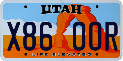 UT license plate X860OR