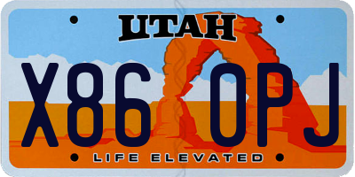 UT license plate X860PJ