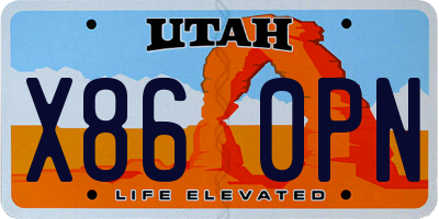 UT license plate X860PN