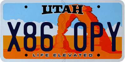 UT license plate X860PY