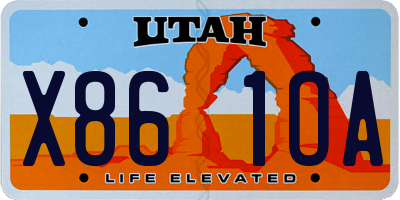 UT license plate X861OA
