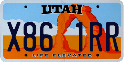 UT license plate X861RR