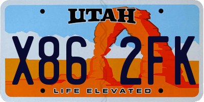 UT license plate X862FK