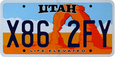 UT license plate X862FY