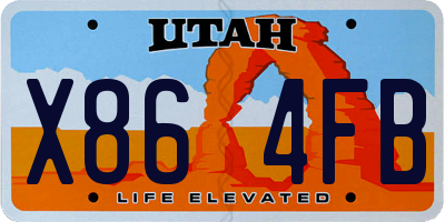 UT license plate X864FB