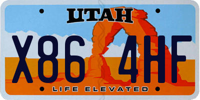 UT license plate X864HF