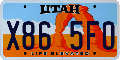 UT license plate X865FO