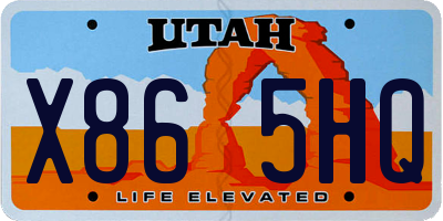 UT license plate X865HQ