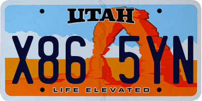 UT license plate X865YN