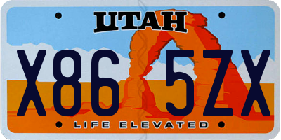 UT license plate X865ZX