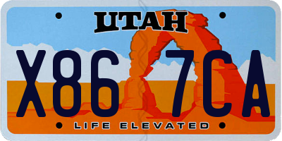 UT license plate X867CA