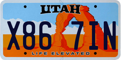 UT license plate X867IN
