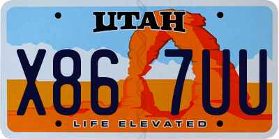 UT license plate X867UU