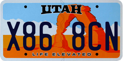 UT license plate X868CN