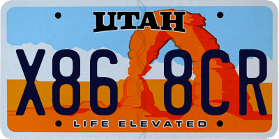 UT license plate X868CR