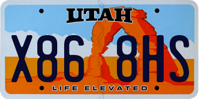 UT license plate X868HS