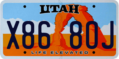 UT license plate X868OJ