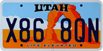 UT license plate X868QN