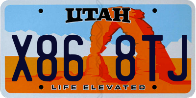 UT license plate X868TJ