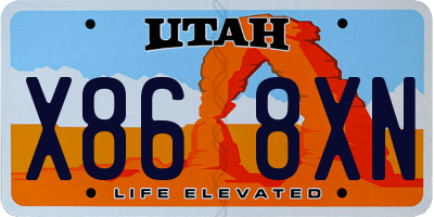 UT license plate X868XN
