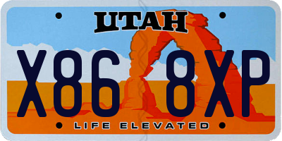 UT license plate X868XP