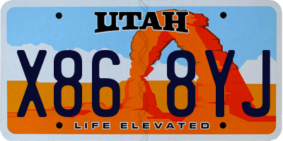 UT license plate X868YJ
