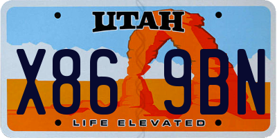 UT license plate X869BN