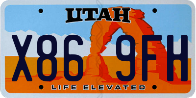UT license plate X869FH
