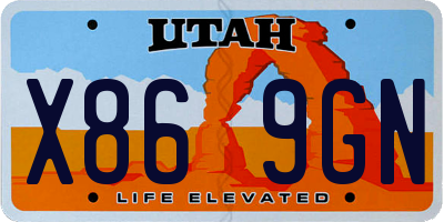 UT license plate X869GN
