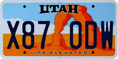 UT license plate X870DW