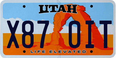 UT license plate X870IT