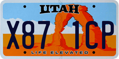 UT license plate X871CP