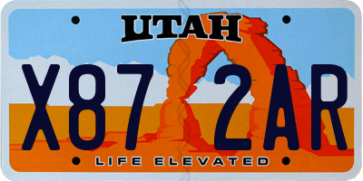 UT license plate X872AR