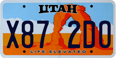 UT license plate X872DO