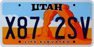 UT license plate X872SV