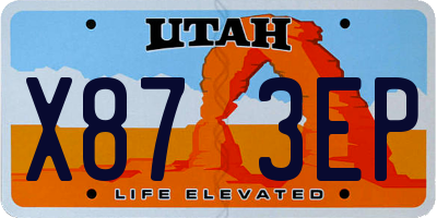UT license plate X873EP