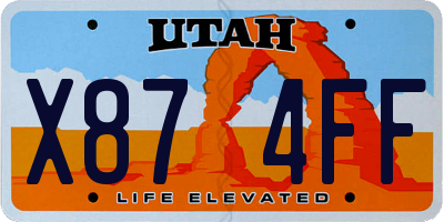 UT license plate X874FF
