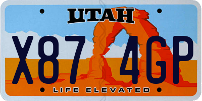 UT license plate X874GP